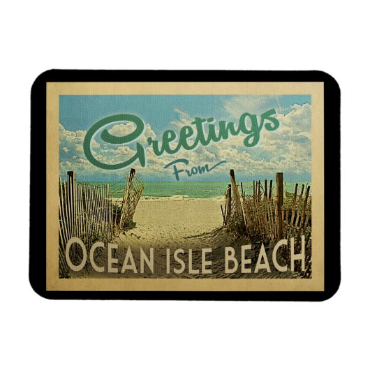Ocean Isle Beach Vintage Reisen Magnet (Horizontal)