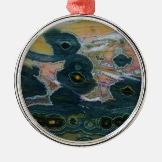 Ocean Jasper Slab Ornament Aus Metall (Vorne)