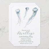 Ocean Jellyfish Age Number Birthday Einladung (Vorne/Hinten)