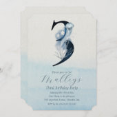 Ocean Jellyfish Age Number Three 3 Birthday Einlad Einladung (Vorne/Hinten)