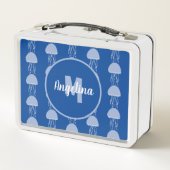 Ocean Jellyfish Blue Metall Brotdose (Rückseite)