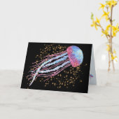 Ocean Jellyfish Sparkle Geburtstag Karte (Gelbe Blume)