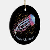Ocean Jellyfish Sparkle Weihnachten Keramik Ornament (Rechts)