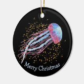 Ocean Jellyfish Sparkle Weihnachten Keramik Ornament (Links)