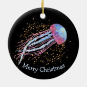 Ocean Jellyfish Sparkle Weihnachten Keramik Ornament (Hinten)