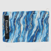Ocean Jeweled Agate Personalized Golfhandtuch (Horizontal)