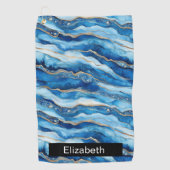 Ocean Jeweled Agate Personalized Golfhandtuch (Vorderseite)