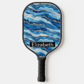Ocean Jeweled Agate Personalized Pickleball Schläger (Rückseite)