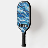 Ocean Jeweled Agate Personalized Pickleball Schläger (Links)