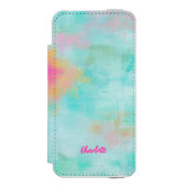 Ocean Joyride - Blaues Türkis Abstrakte Kunst Incipio iPhone Geldbeutel-Hülle (Folio Vorderseite)