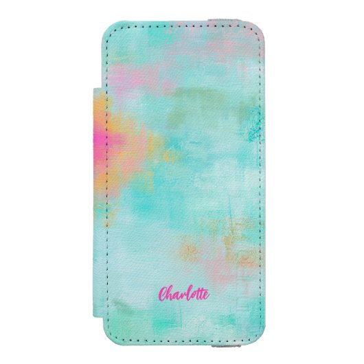 Ocean Joyride - Blaues Türkis Abstrakte Kunst Incipio iPhone Geldbeutel-Hülle (Folio Vorderseite)