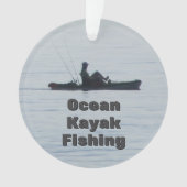 Ocean Kayak Fishing Black Silhouette Kayaking Blue Ornament (Vorderseite)
