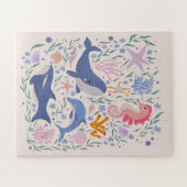 Ocean Kinderzimmer Art - Whimsisches Meer Kreature Puzzle (Horizontal)