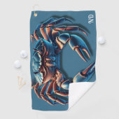 Ocean King Crab Initialen Golfhandtuch (Insitu)