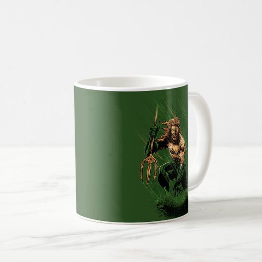 Ocean King Trident Warrior Dynamic Comic Art Kaffeetasse (VorderseiteRechts)