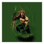 Ocean King Trident Warrior Dynamic Comic Art Poster (Vorderseite)