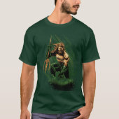 Ocean King Trident Warrior Dynamic Comic Art T-Shirt (Vorderseite)