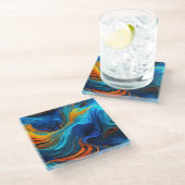 Ocean Lava "Tempestial" Glasuntersetzer (Schrägansicht)