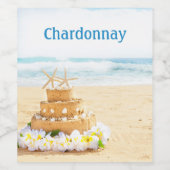 Ocean Liebe Beach Hochzeit Weinetikett (Einzelnes Label)
