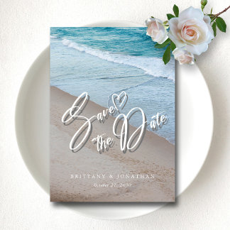 Ocean Liebe: Elegant Beach Wedding Save the Date