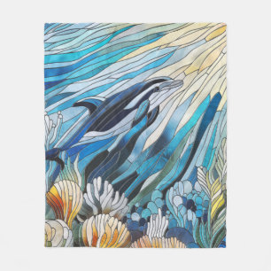 Ocean Life - Digital Art Mosaik Fleecedecke