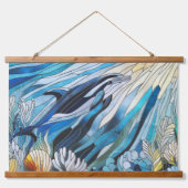 Ocean Life - Digital Art Mosaik Wandteppich Mit Holzrahmen (Vorne)