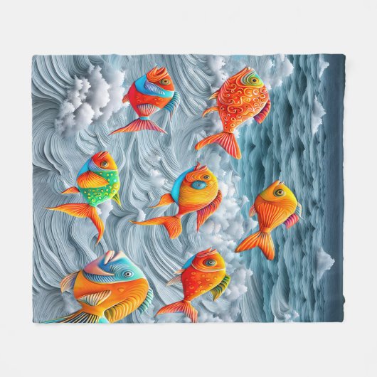 Ocean Life Fleecedecke (Vorderseite (Horizontal))