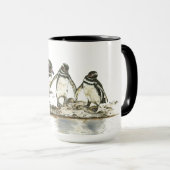 Ocean Life Galapagos Pinguine Aquarelle Tasse (VorderseiteRechts)