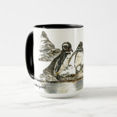 Ocean Life Galapagos Pinguine Aquarelle Tasse (Vorderseite Links)