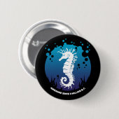 Ocean Life Graphic Design - Seepferde Button (Vorne & Hinten)