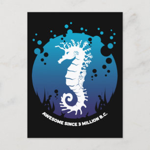 Ocean Life Graphic Design - Seepferde Postkarte