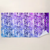 Ocean Life Manta Ray Monogram Beach Handtuch (Vorderseite)