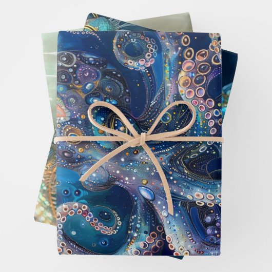 Ocean Life Meerjungfrau Dragon Octopus Decoupage Geschenkpapier Set (Beispiel)