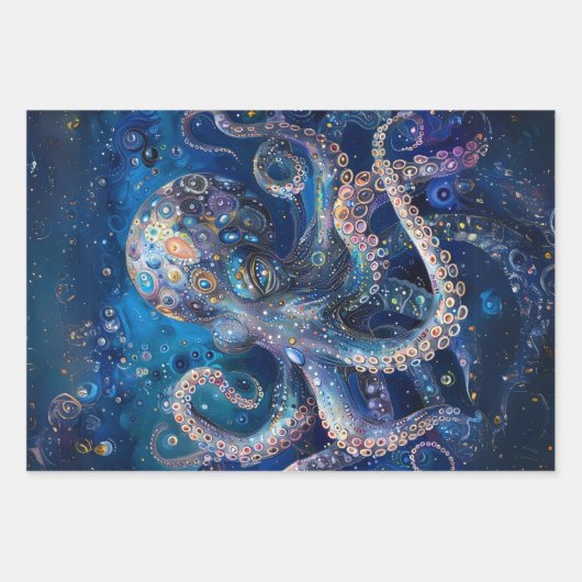 Ocean Life Meerjungfrau Dragon Octopus Decoupage Geschenkpapier Set (Vorderseite)