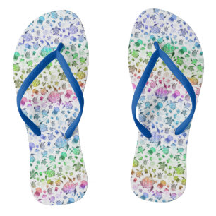 Ocean Life Rainbow Wasserfarbmuster Badesandalen