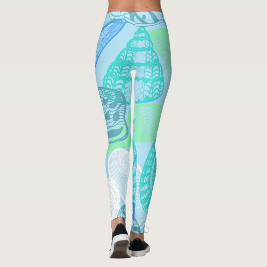 Ocean Life Seamless Pattern Leggings  (Rückseite)