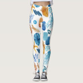 Ocean Life Seamless Pattern Leggings (Vorderseite)