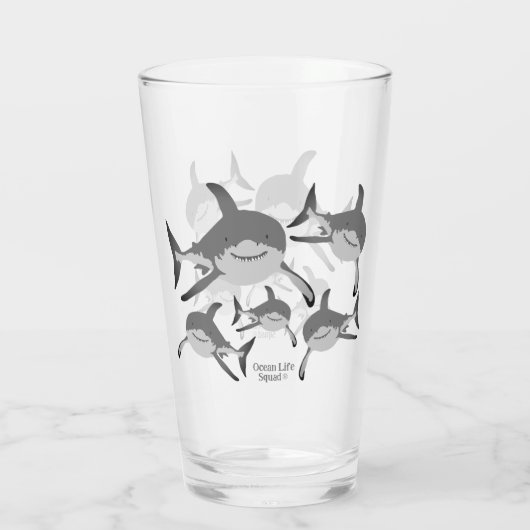 Ocean Life Squad® Shark Design for Ocean Lovers Glas (Rückseite)