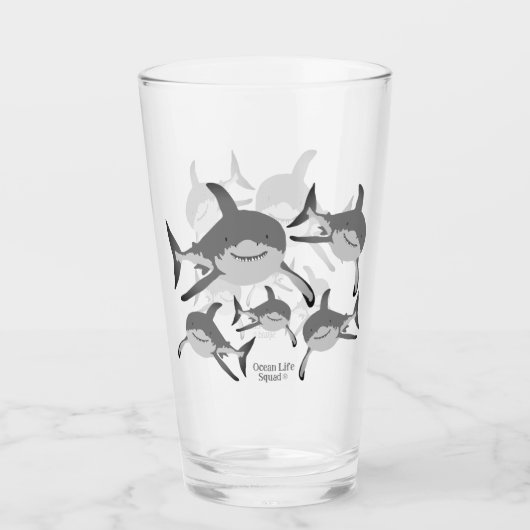 Ocean Life Squad® Shark Design for Ocean Lovers Glas (Vorderseite)
