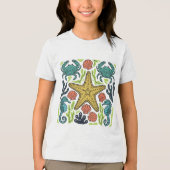Ocean Life Symphony – Starfish, Seahorses & Crabs Tri-Blend Shirt (Vorderseite)