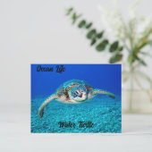 Ocean Life Water Turtle Postkarte (Stehend Vorderseite)