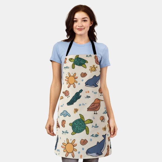 Ocean Light All-Over Print Apron Gift Schürze (Getragen)