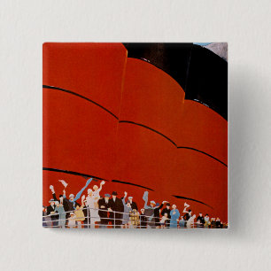 Ocean Liner Bon Voyage Button