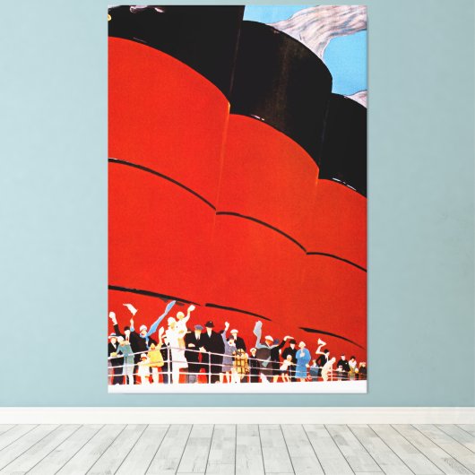 Ocean Liner Bon Voyage - XL Leinwanddruck (Insitu (Holzboden))