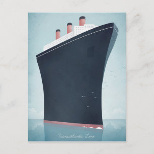 Ocean Liner Vintage Reiseplakat - Art Postkarte