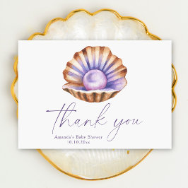 Ocean Little Pearl Baby Shower Thank you Dankeskarte
