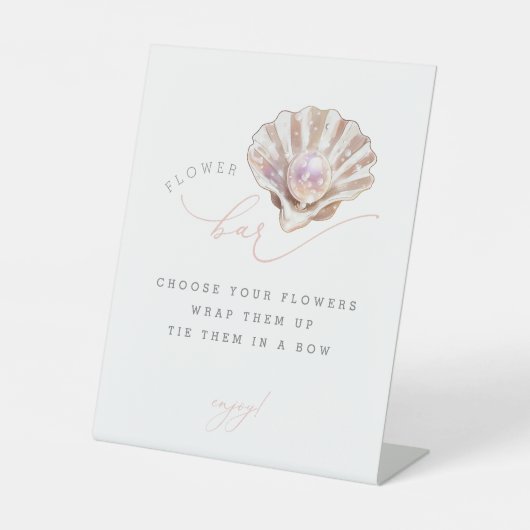 Ocean Little Pearl Sea Baby Dusche Blume Bar Zeich Sockelschild (Vorderseite)