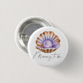 Ocean Little Pearl Under The Sea Baby Shower Button (Vorne & Hinten)