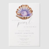 Ocean Little Pearl Under The Sea Baby Shower Pergament Einladungen (Vorderseite)