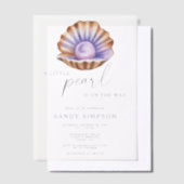 Ocean Little Pearl Under The Sea Baby Shower Pergament Einladungen (Versetzt)